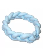 Ochraniacze do łóżeczka - Amy Warkocz bawełniany 210 Niebieski - miniaturka - grafika 1