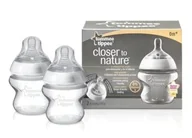 Smoczki do butelek - Tommee Tippee Butelka antykolkowa Close to Nature 150ml (x2) + smoczek, nakrętka i nasadka - miniaturka - grafika 1