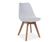 Fotele i krzesła biurowe - Signal Meble Krzesło ekoskóra KRIS dąb/białe - miniaturka - grafika 1