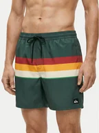 Kąpielówki męskie - Quiksilver Szorty kąpielowe Everyday Printed Volley 15 EQYJV04219 Zielony Regular Fit - miniaturka - grafika 1