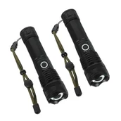 Latarki - Akumulatorowa latarka kempingowa LED, wielofunkcyjna latarka zewnętrzna, 1500 mAh, 2 szt. (czarna) - miniaturka - grafika 1