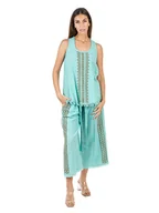 Spodnie damskie - Isla Bonita by SIGRIS Spodnie w kolorze turkusowym - miniaturka - grafika 1