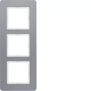 Hager polo Q.7 Ramka potrójna aluminium 10136074 10136074 - Klawisze i ramki - miniaturka - grafika 1