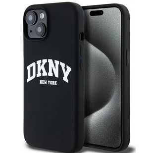 Oryginalne Etui IPHONE 13 / 14 / 15 DKNY Hardcase Liquid Silicone White Printed Logo MagSafe (DKHMP15SSNYACH) czarne - Etui i futerały do telefonów - miniaturka - grafika 1