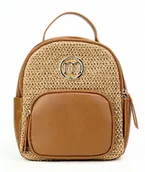 Plecaki - MONNARI Premium Collection Efektowny zgrabny plecak damski PLECIONKA Logo - miniaturka - grafika 1