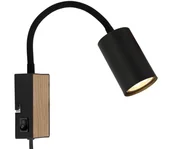 Lampy ścienne - Globo 57911WBW - Elastyczny kinkiet ROBBY 1xGU10/35W/230V czarne/brązowe - miniaturka - grafika 1