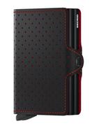 Portfele - Portfel kieszonkowy RFID Secrid Twinwallet Perforated - black / red - miniaturka - grafika 1