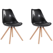 Krzesła - Shumee Shumee Zestaw 2 krzeseł do jadalni z połyskiem czarny DAKOTA 261667 - miniaturka - grafika 1