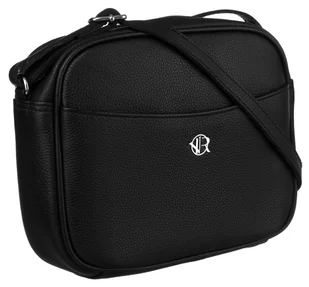 Torebka damska crossbody na ramię listonoszka ze skóry naturalnej torebka miejska na suwak Rovicky, czarny - Torebki damskie - miniaturka - grafika 1
