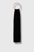 Apaszki i szaliki męskie - Calvin Klein szalik wełniany kolor czarny gładki - miniaturka - grafika 1