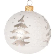 Bombki - Szklana bombka z brokatowy zdobieniem, Ø 8 cm - miniaturka - grafika 1