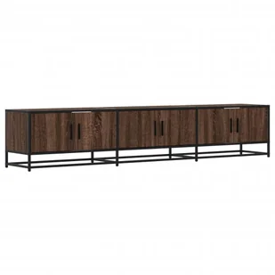 vidaXL Szafka pod TV brązowa dąb 210x35x41 cm materiał drewnopochodny - Szafki RTV - miniaturka - grafika 1