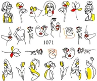 Sztuczne paznokcie i akcesoria - Naklejki wodne na paznokcie KWIATOWE - 1075 - miniaturka - grafika 1