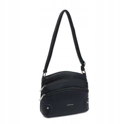 Zgrabna Czarna Listonoszka Luigisanto Praktyczna Torebka Skóra Eko