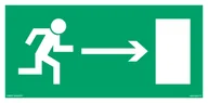 Systemy ekspozycyjne i znaki informacyjne - AA002 KIERUNEK DO WYJŚCIA DROGI EWAKUACYJNEJ W PRAWO, PS - PŁYTA PCV 1MM FOTOLUMINESCENCYJNA; (200X100MM) - miniaturka - grafika 1