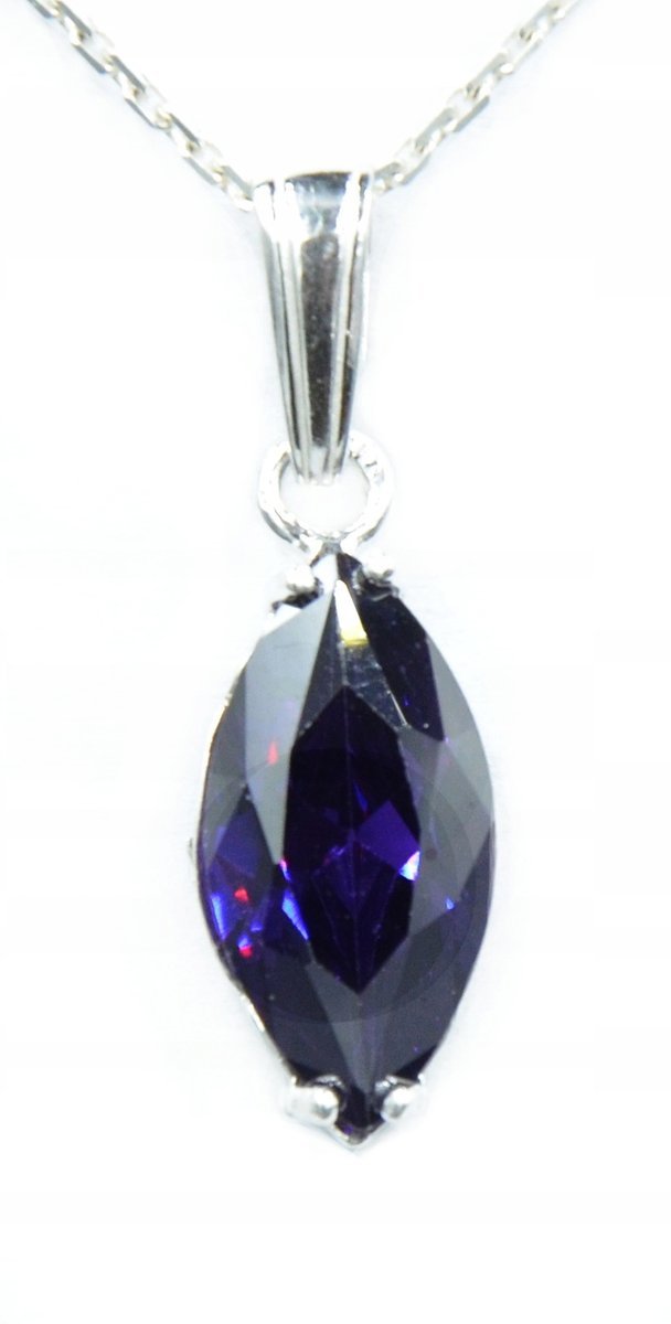 SREBRNY WISIOREK Z FIOLETOWĄ CYRKONIĄ. Pr.925!