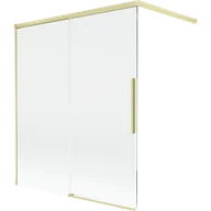 Parawany nawannowe - Mexen Rox parawan nawannowy 2-skrzydłowy rozsuwany 140 x 150 cm, transparent, złoty szczotkowany - 8C9-140-003-55-00 - miniaturka - grafika 1