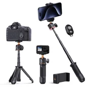 Selfie stick - Mini statyw, K&F CONCEPT MS09 Selfie Stick, statyw biurkowy Vlogging z kulą 360°, śruba 1/4" do Sony A1 II A7 IV ZV-1F Canon G7X EOS R5D R6 Mark II DJI OSMO Pocket 3 - miniaturka - grafika 1