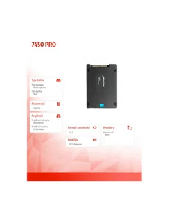 micron Dysk SSD 7450 PRO 1920GB NVMe U.3 7mm Single Pack MTFDKCB1T9TFR-1BC1ZABYYR - Dyski SSD - miniaturka - grafika 1