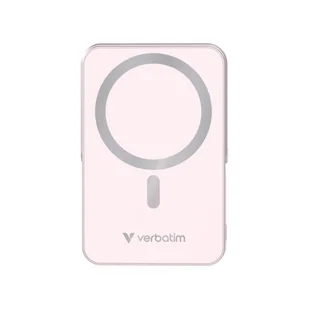 Verbatim, powerbank z ładowaniem bezprzewodowym, 5V, ładowanie telefonu, 32267, 10 000mAh, Mocowanie magnetyczne, różowa - Powerbanki - miniaturka - grafika 1