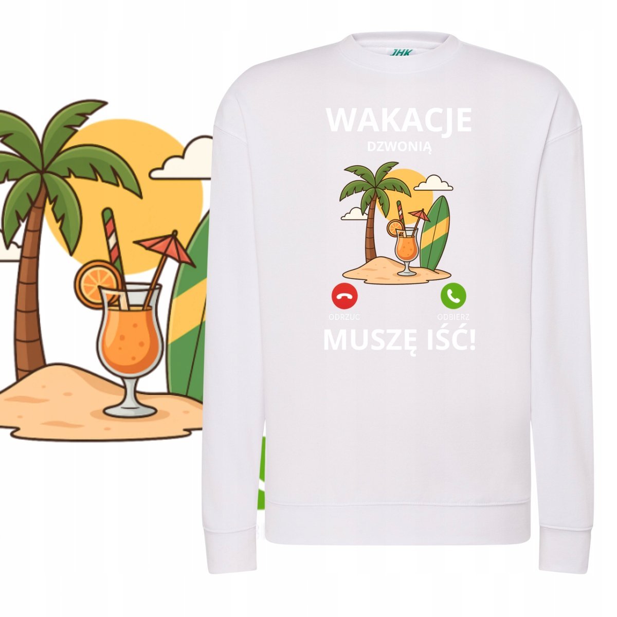 BLUZA DAMSKA DRESOWA MIĘKKA NADRUK WAKACJE DZWONIĄ MUSZĘ IŚĆ LATO DRINK XXL