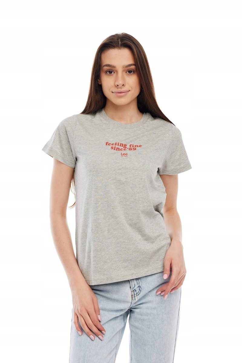 LEE CREW NECK TEE GREY MELE L44OYG37 S