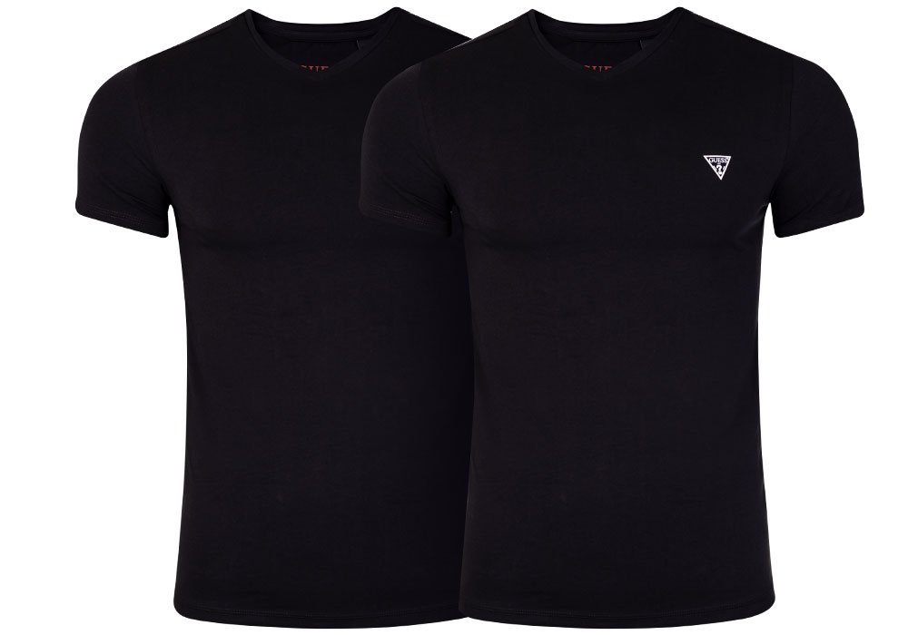 Guess Koszulka Męska T-Shirt Caleb Hero V Neck S/S 2Pack Black U97G03Jr003 A996 Xxl