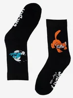 Skarpetki męskie - SKARPETKI BAWEŁNIANE MĘSKIE 41-46 Czarne Smerfy Klakier Chase uni - miniaturka - grafika 1