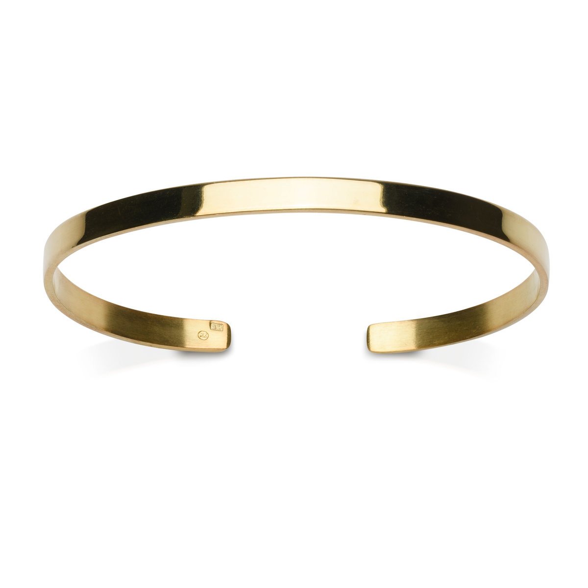 Bransoletka Męska Srebrna Pozłacana, Doginana, Gładka.