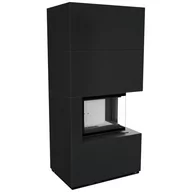 Wkłady kominkowe - Kominek powietrzny FLOKI prawy 8 kW Ø 160 w zabudowie modułowej ZIMBABWE NERO - miniaturka - grafika 1