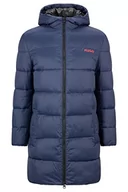 Płaszcze męskie - HUGO Męski płaszcz pikowany Mati2241 Slim-Fit z kapturem i logo, Dark Blue405, M - miniaturka - grafika 1