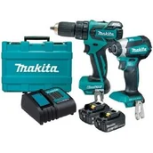 Wkrętarki - Makita Zestaw elektronarzędzi Combo DLX2142S 18 V DLX2142S - miniaturka - grafika 1