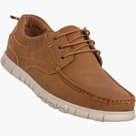 Półbuty męskie - Półbuty Męskie Ekoskóra Buty Casual Skórzana Wkładka Brązowe 40 - miniaturka - grafika 1
