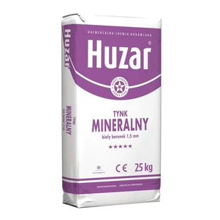 Huzar Tynk mineralny baranek 1,5 mm biały 25 kg - Tynki - miniaturka - grafika 1