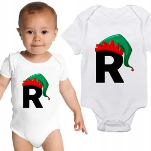 Body Niemowlęce Białe Krótki Rękaw TWOJA LITERKA Święta Czapka Elfa Rozm 74 - Body dla niemowląt - miniaturka - grafika 1