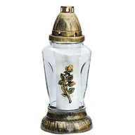 Lampiony i znicze - Znicz szklany Z-26/ZŁ 25 cm złoty - miniaturka - grafika 1