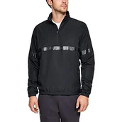 Koszulki męskie - Under Armour męski sportowy styl tkany 1/2 zamek błyskawiczny rozgrzewany top Czarny/węgiel drzewny M - miniaturka - grafika 1