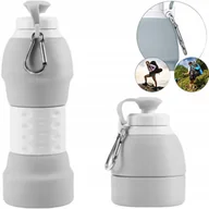 Shakery i bidony sportowe - Butelka bidon silikonowy składany z ustnikiem Sportowy na siłownię w góry - miniaturka - grafika 1