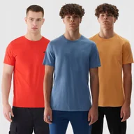Koszulki męskie - Koszulka Męska 4F 3-PAK T-shirt Basic Sportowy Zestaw Podkoszulki Logo XXL - miniaturka - grafika 1