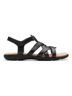Sandały damskie - Clarks Skórzane sandały "Elizabelle Sky" w kolorze czarnym - miniaturka - grafika 1