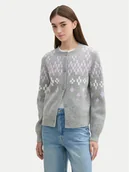 Swetry damskie - Tom Tailor Denim Kardigan 1043970 Szary Regular Fit - miniaturka - grafika 1