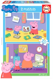 Educa 18087 Pig Peppa 2 puzzle z 20 częściami, kolorowe 18087 - Puzzle - miniaturka - grafika 1