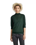 Swetry damskie - G-STAR RAW Damski sweter Core Mock Neck Knit, Zielony (Laub D166-4287), XL - miniaturka - grafika 1