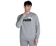 Bluzy męskie - PUMA Bluza męska, średni szary, ciepły, M - miniaturka - grafika 1