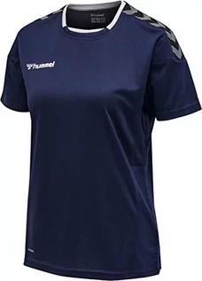 Koszulki i topy damskie - Hummel HmlAuthentic Poly Jersey damska koszulka z dżerseju S/S niebieski morski L 204921-7026 - grafika 1
