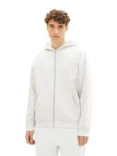 Męska bluza z kapturem o luźnym kroju TOM TAILOR Denim Bluza dresowa z nadrukiem z tyłu, 32244-mglisty świt, L - Bluzy męskie - miniaturka - grafika 1