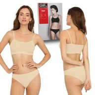 Biustonosze - ﻿Gatta Top bezszwowy cienkie ramiączka, natural, XL - miniaturka - grafika 1