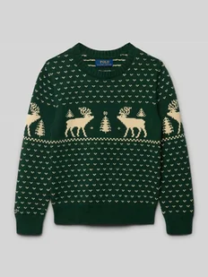 Sweter z dzianiny z prążkowanymi wykończeniami - Swetry dla chłopców - miniaturka - grafika 1