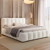 Łóżka - Łóżko tapicerowane 4792 140x200 Boucle Biały #6 - miniaturka - grafika 1