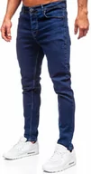 Spodnie męskie - Granatowe spodnie jeansowe męskie regular fit Denley 6296 - miniaturka - grafika 1